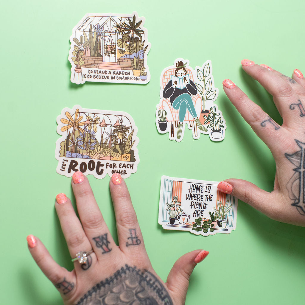 Let’s Root for Each Other Greenhouse Sticker