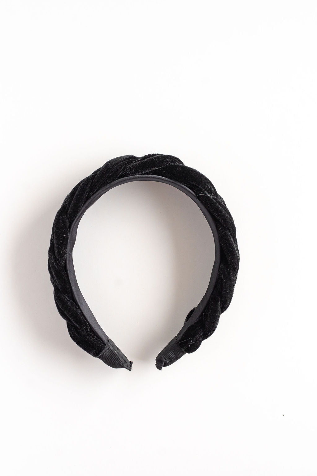 fashionable preppy black headband braided