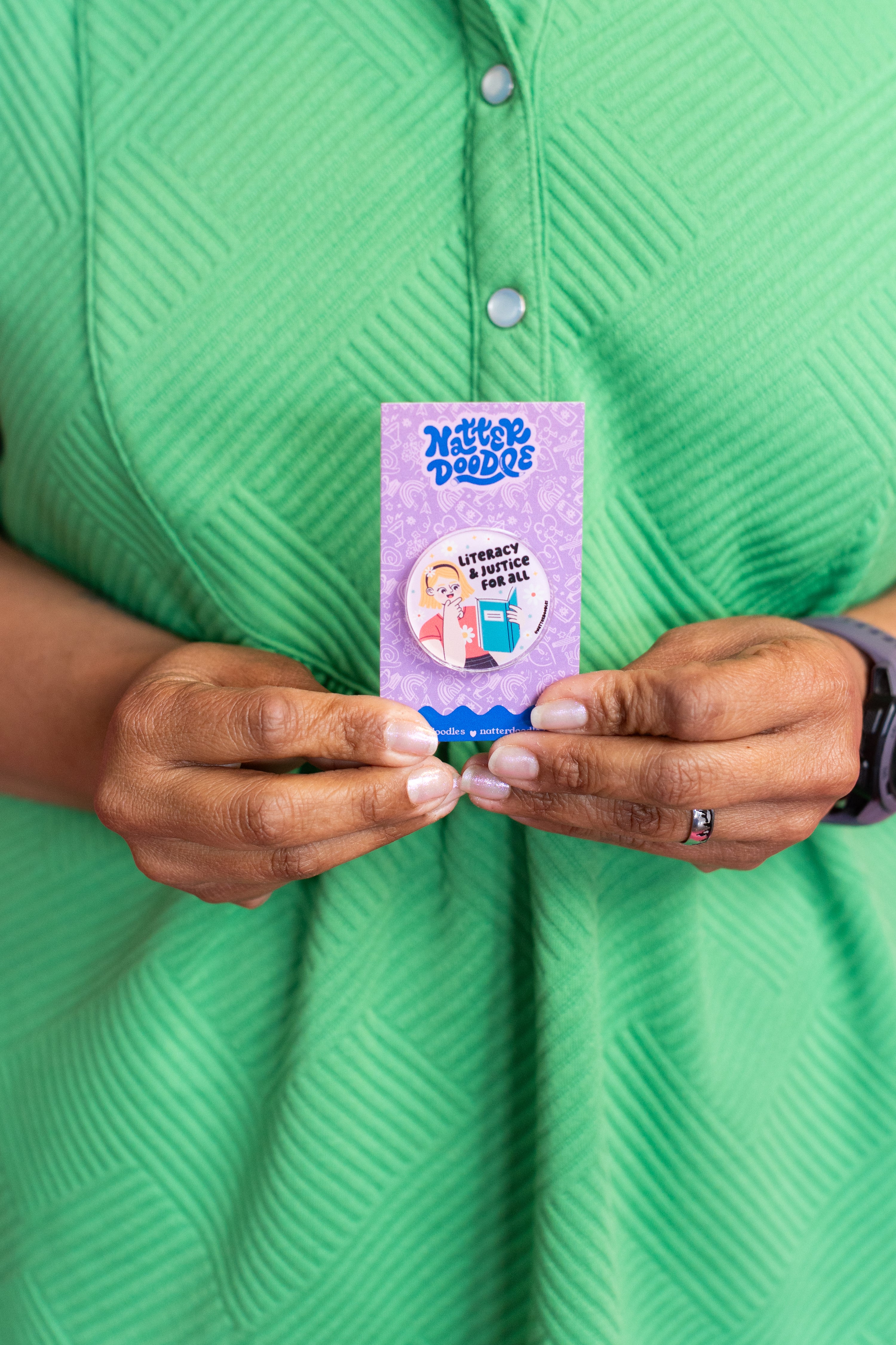 Literacy & Justice For All Pin