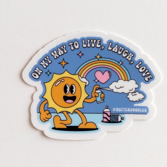 On My Way to Live Laugh Love Vinyl Sticker – Funny Aesthetic TJ Maxx Parody Decal