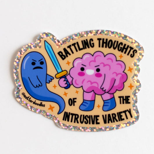 Vibrant Battling Thoughts Sticker Mental Wellness Support Decal
