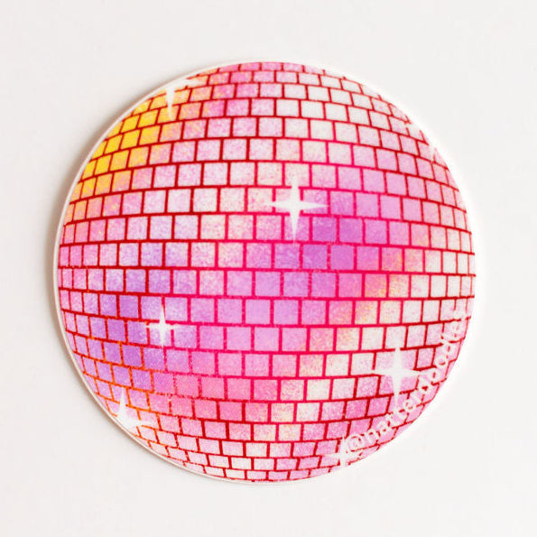 Pink Disco Ball Sticker