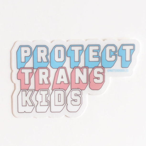 Protect Trans Kids Glitter Vinyl Sticker – LGBTQ+ Support Pride Decal 3x3