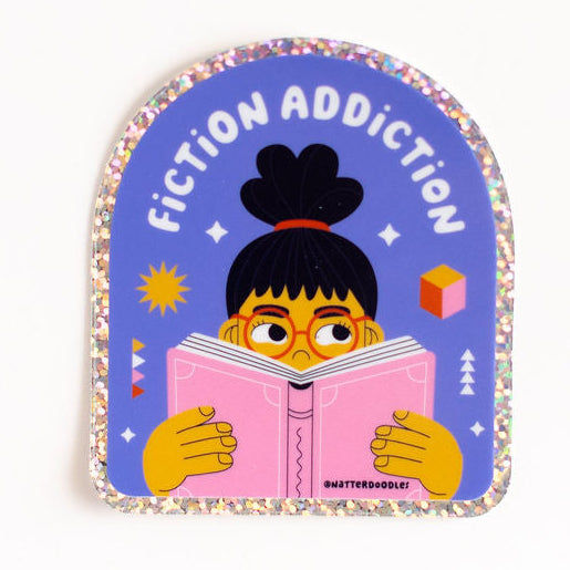 Fiction Addiction Glitter Sticker