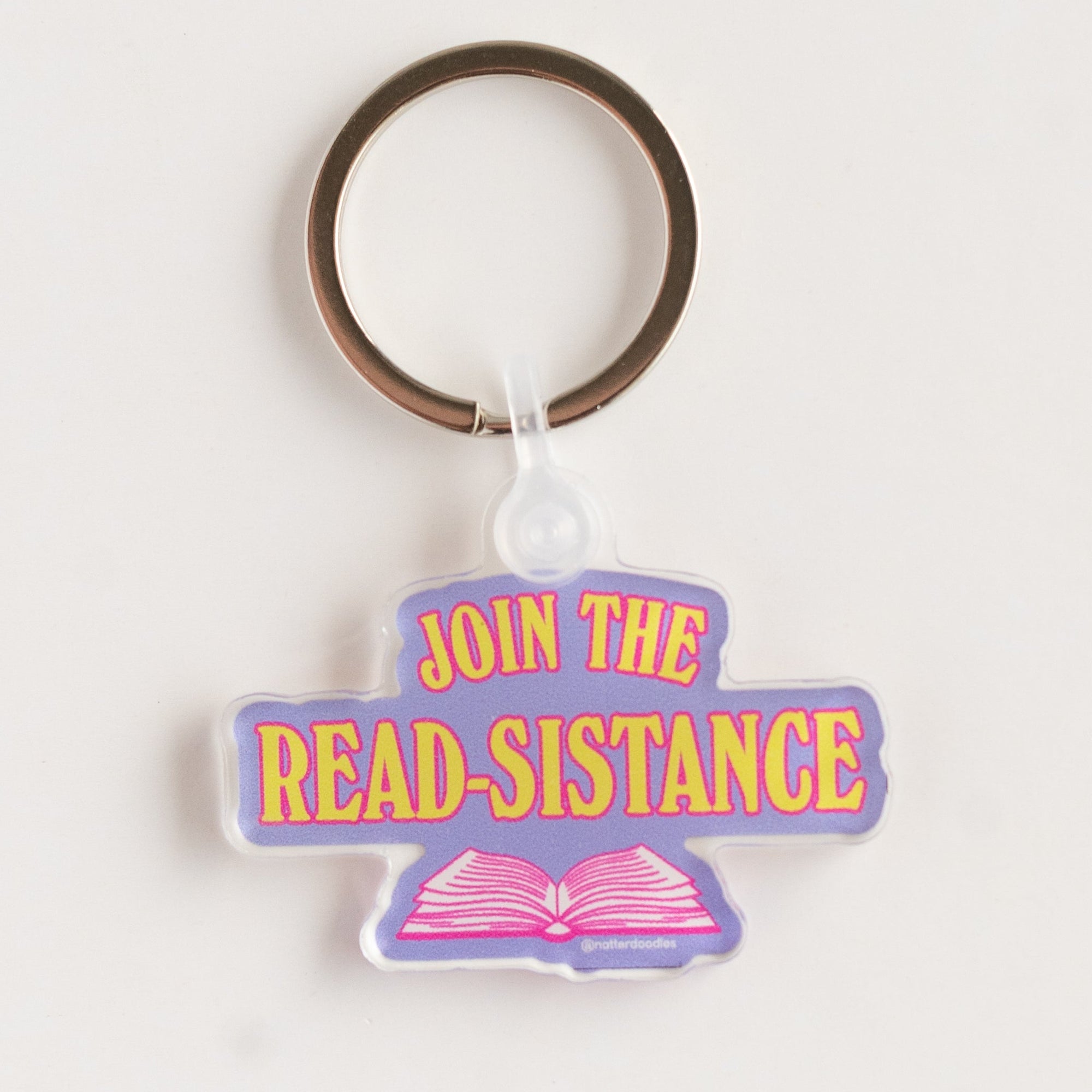read resistance, banned books, book lover gift, librarian gift, reader keychain, literary activism, reading accessory, bookish gift, freedom to read, NatterDoodle
