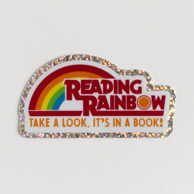 Reading Rainbow Glitter Sticker