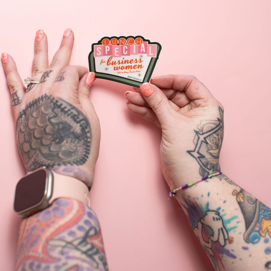 Lunch Special for Business Women Holographic Sticker – Romy & Michelle Inspired 3x3