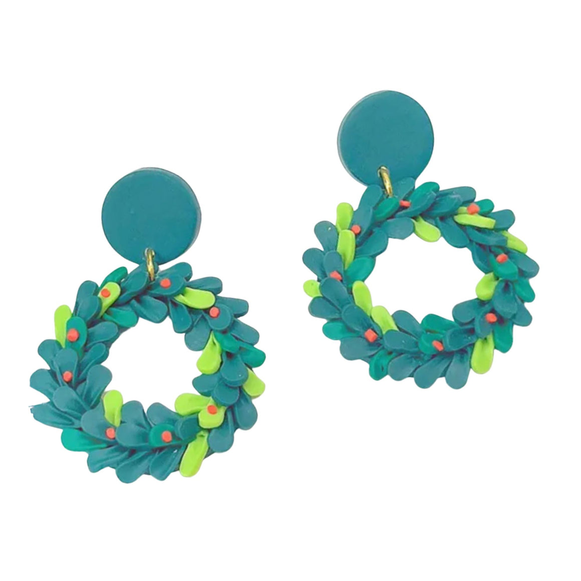 A-Wreath-A Franklin Christmas Holiday Earrings