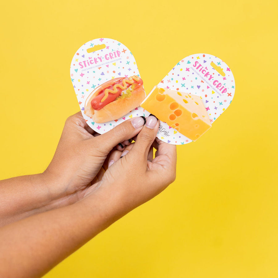 Grate Expectations Cheddar Sticky Grip — Funny Cheese Phone Grip & Cute Device Accessory
