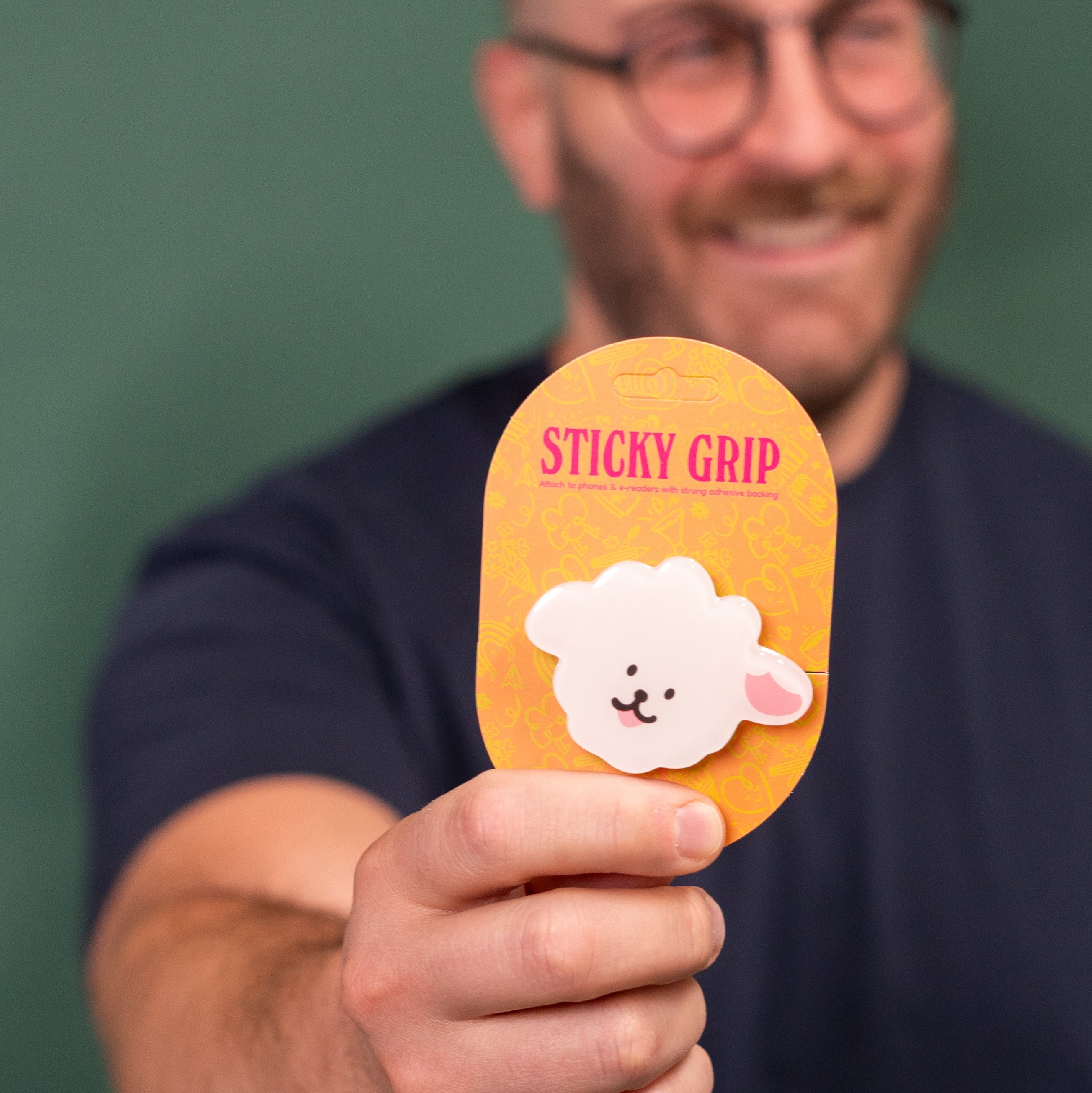 sheep sticky grip, lamb phone grip, cute animal phone accessory, farm animal gift, cozy aesthetic, sheep lover gift, e-reader accessory, kawaii sheep, cute phone stand, NatterDoodle

