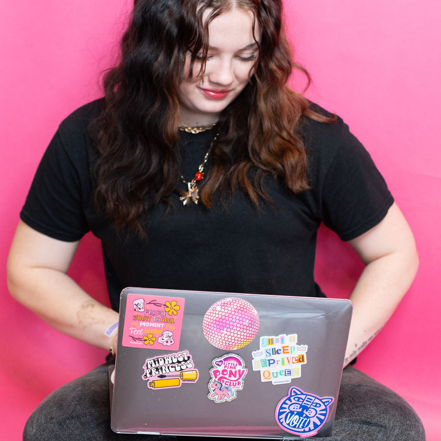 Just a Sleep Deprived Queen Sticker | Ransom Note Aesthetic Vinyl Sticker for Laptop & Water Bottle