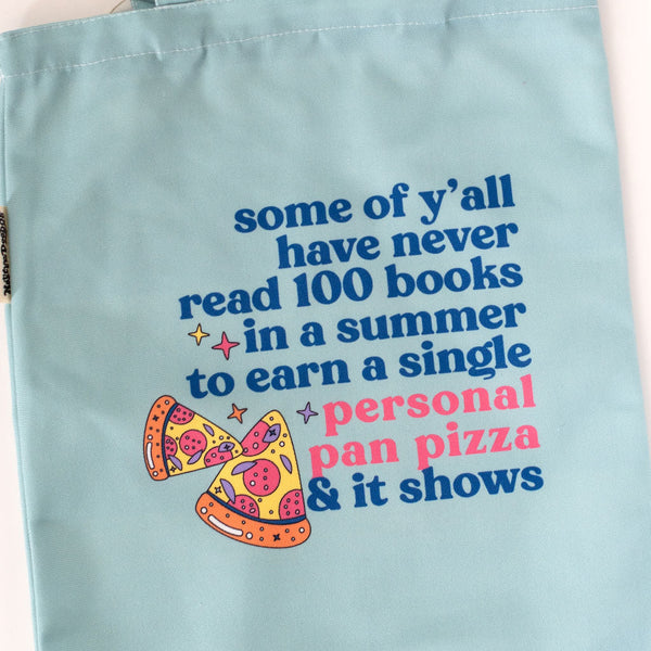 Personal Pan Pizza Summer Reading Tote Bag - Backordered: Ships