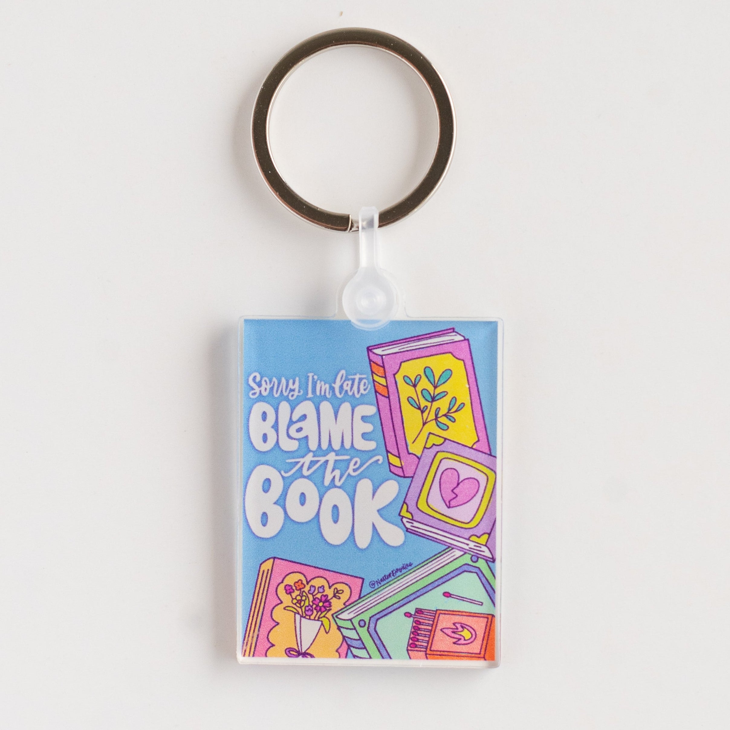 sorry im late blame the book, reader gift, book lover keychain, reading humor, bookworm gift, literary accessory, book club gift, reader life, funny reader gift, NatterDoodle