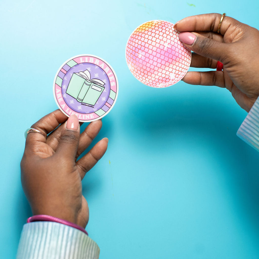 Pink Disco Ball Sticker