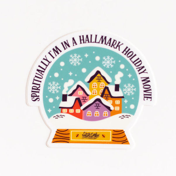 Spiritually I’m in a Hallmark Holiday Movie Sticker | Cozy Christmas Vinyl 3x3