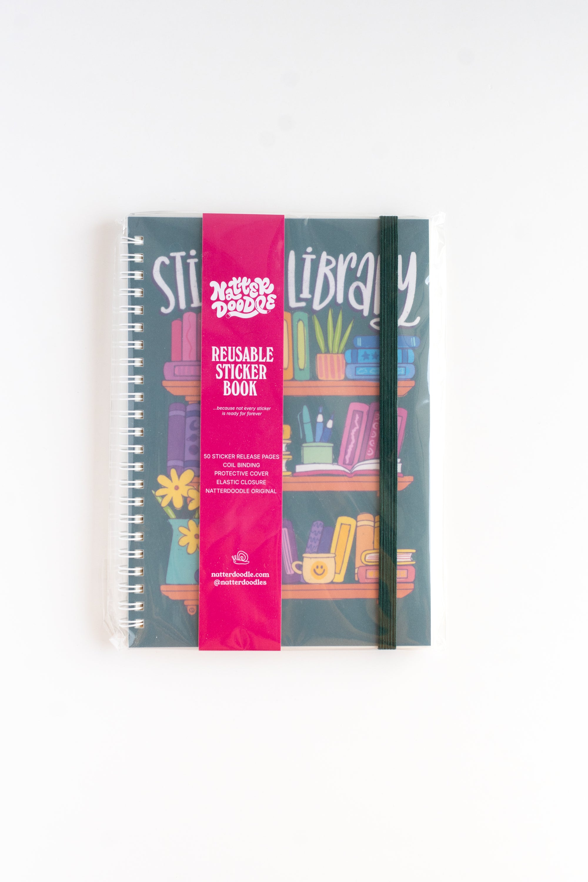 Reusable sticker book with colorful design on a white background