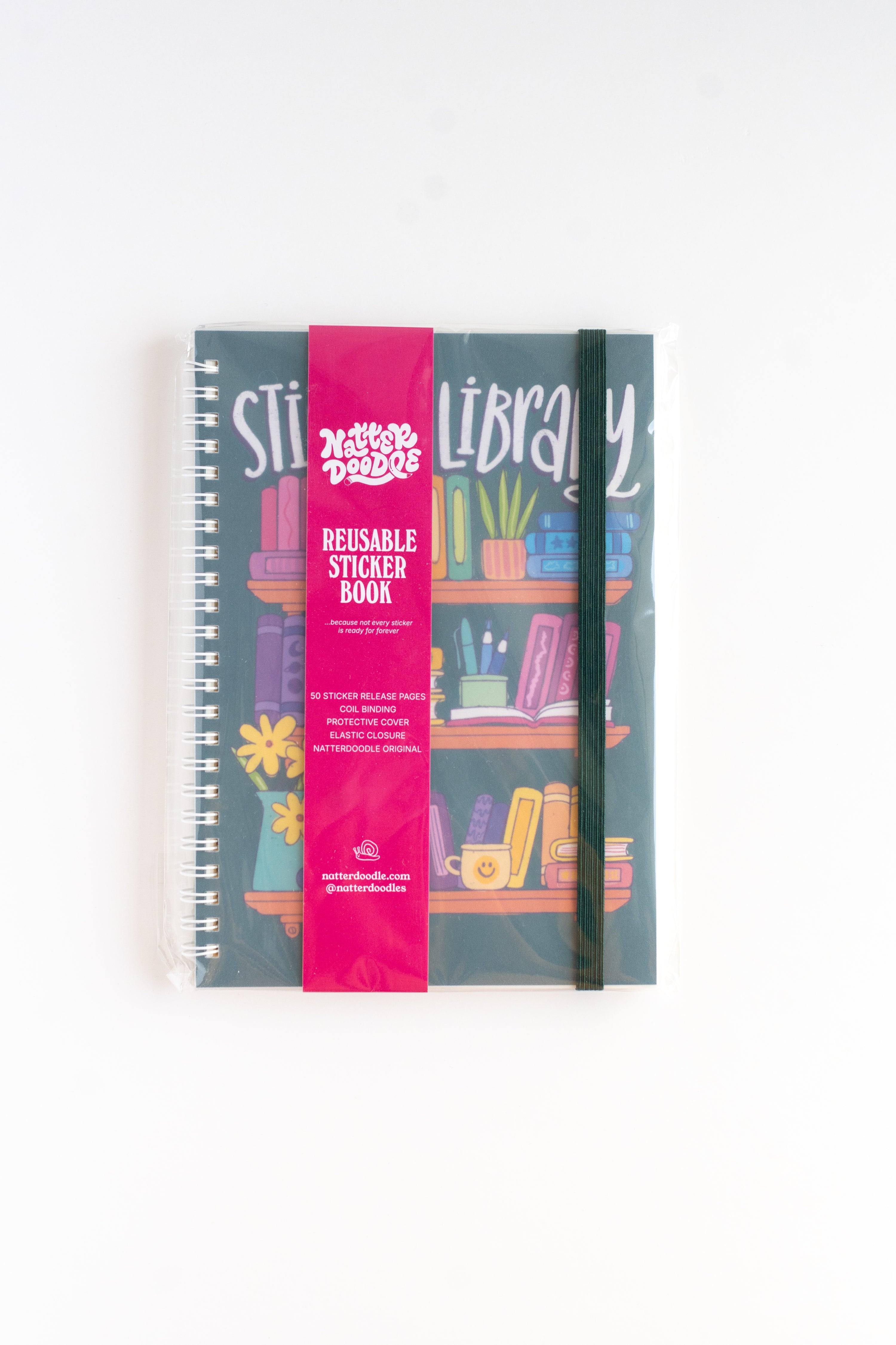 Reusable sticker book with colorful design on a white background