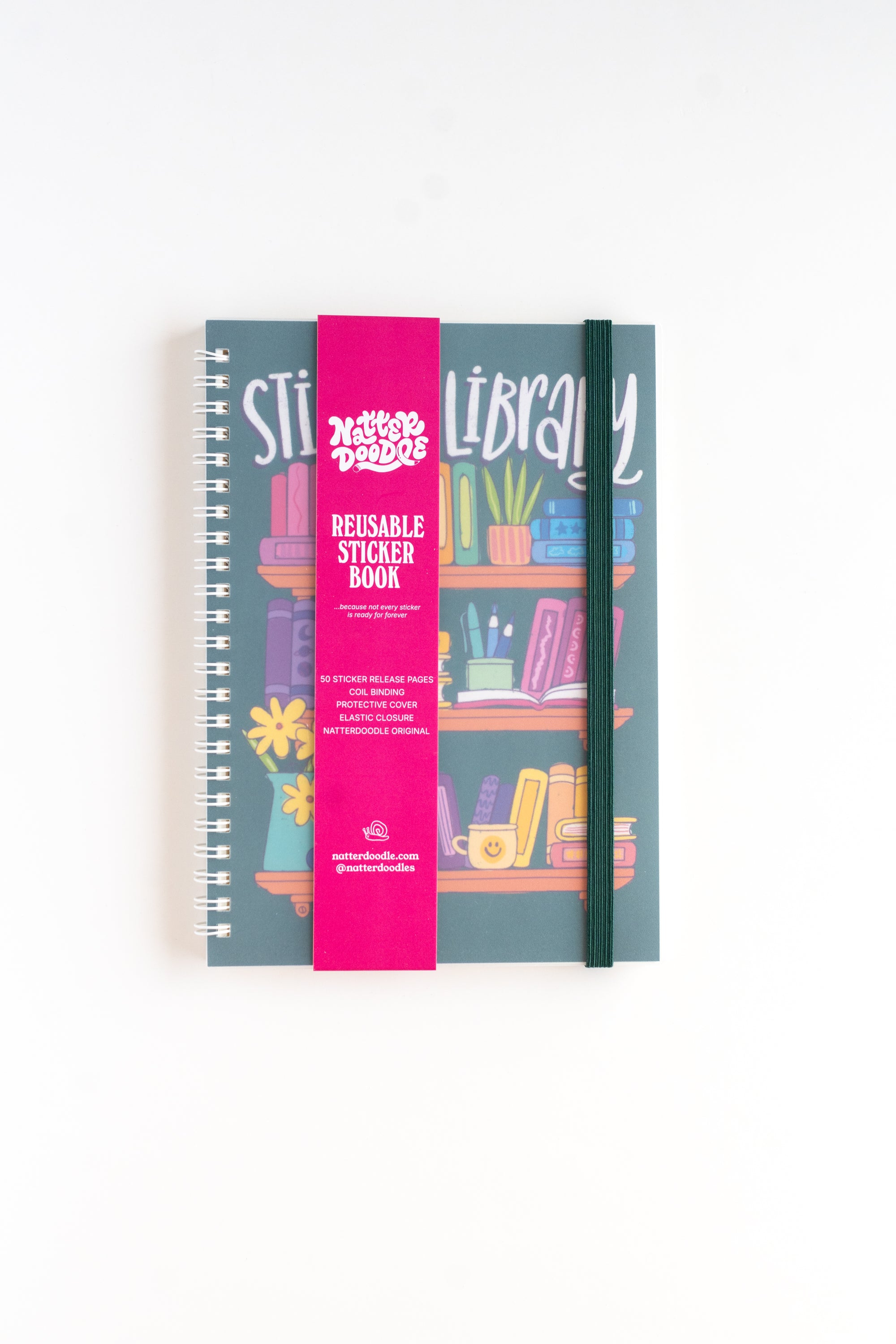 Reusable sticker book with colorful design on a white background