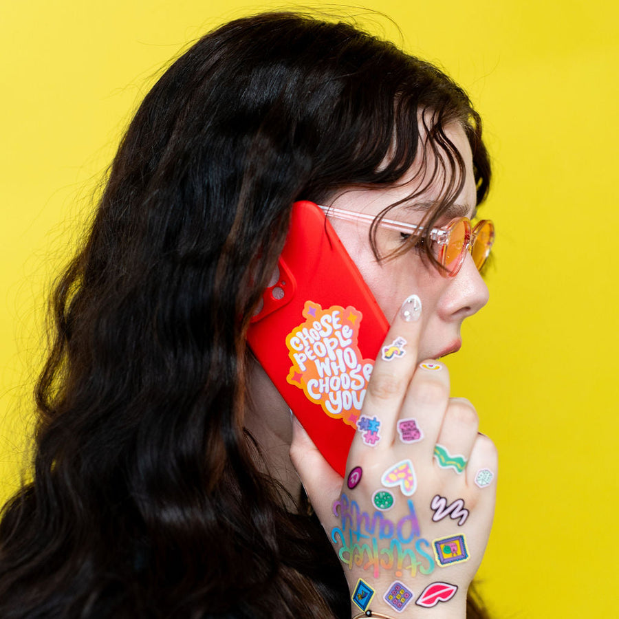 Choose People Who Choose You Clear Vinyl Sticker — Self Love Boundaries Mental Health Quote