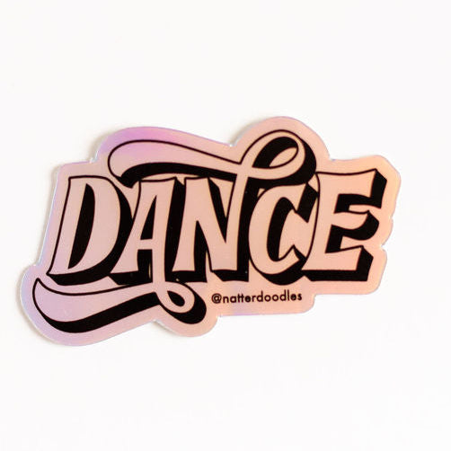 Dance Waterproof Holographic Sticker – Glitter Vinyl Hand Lettered Dance Aesthetic Decal