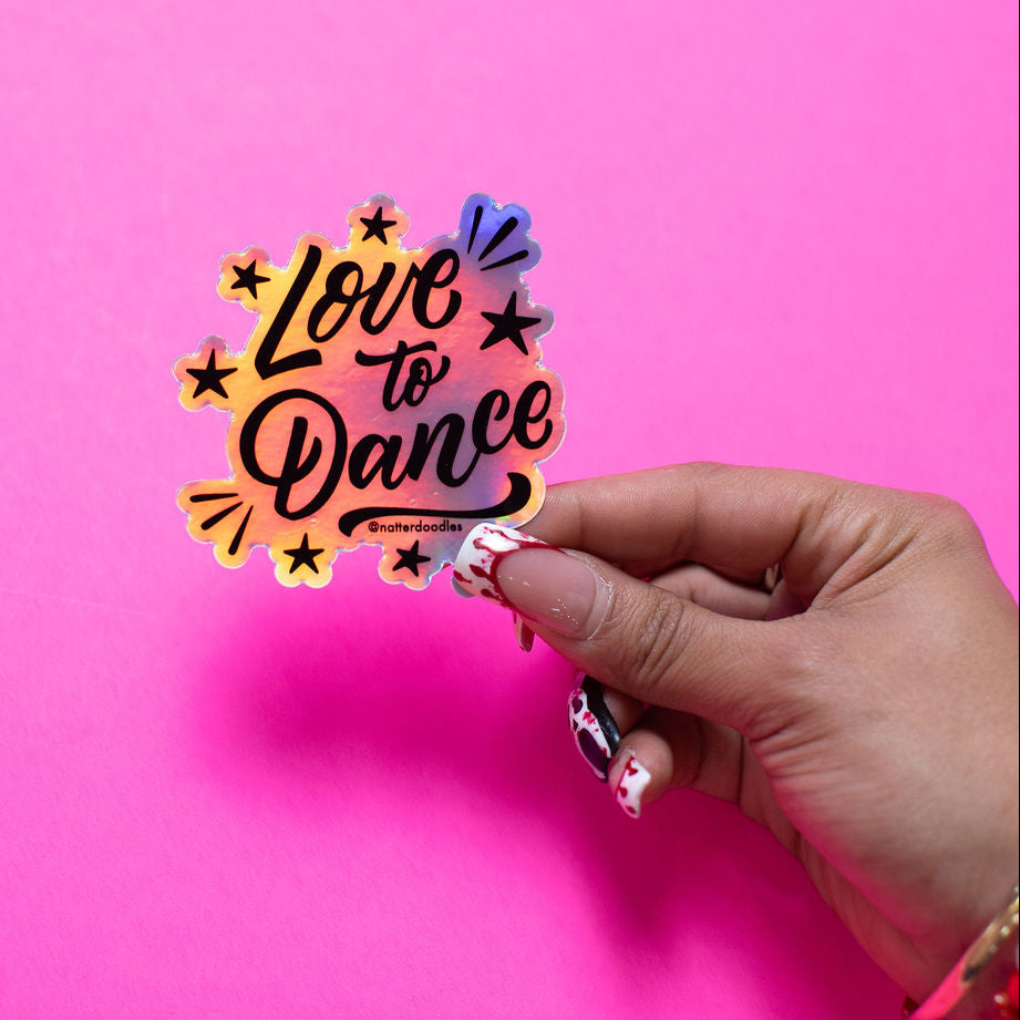 Love to Dance Sticker – Sparkly Vinyl Dance Gift for Performers