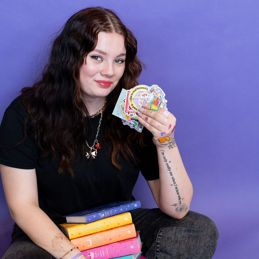 Read Banned Books & Gain Forbidden Knowledge Vinyl Sticker for Readers, Teachers and Librarians