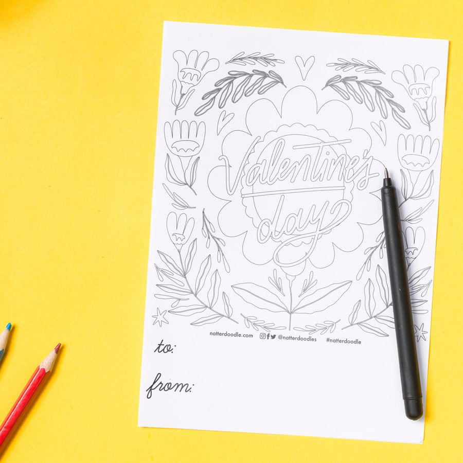 Love Jar & Valentine's Flowers Coloring Pages